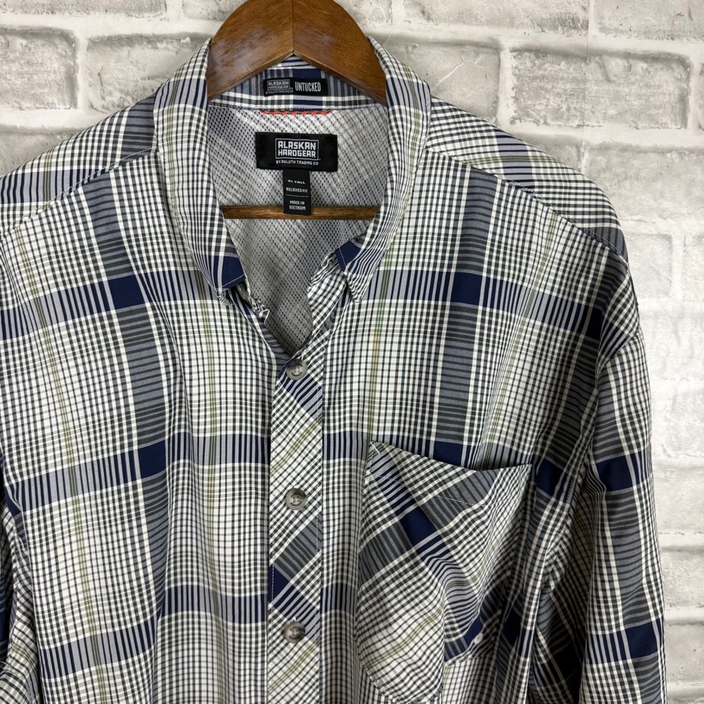 Alaskan Hardgear Duluth Trading Co Plaid Shirt Mens XL Tall Relaxed Untucked